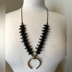 Vanessa Mooney Leather Faux Squash Blossom Necklace